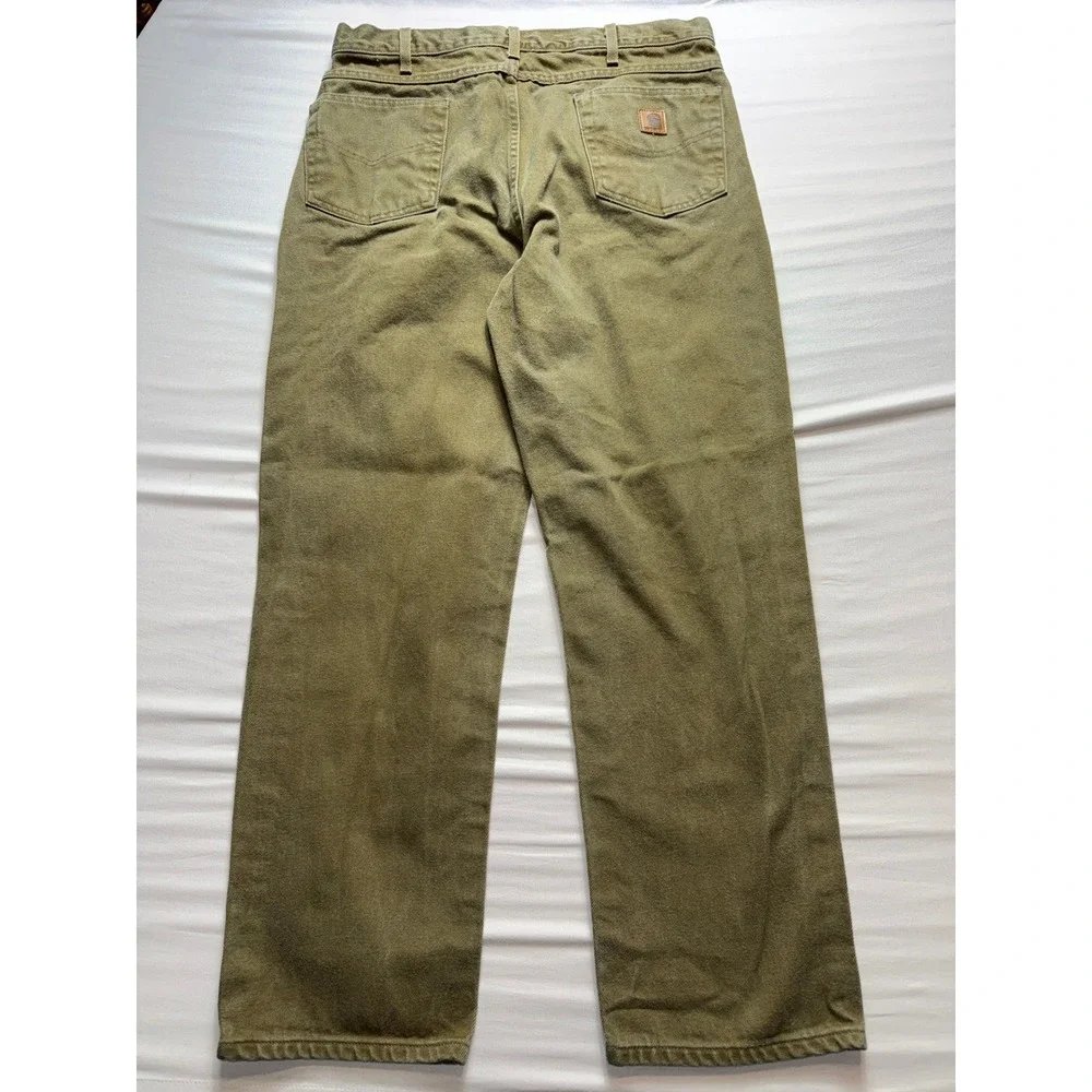Carhartt B161BRK Mens Traditional Fit Work Jeans Bark Brown 38x32 Denim Pants